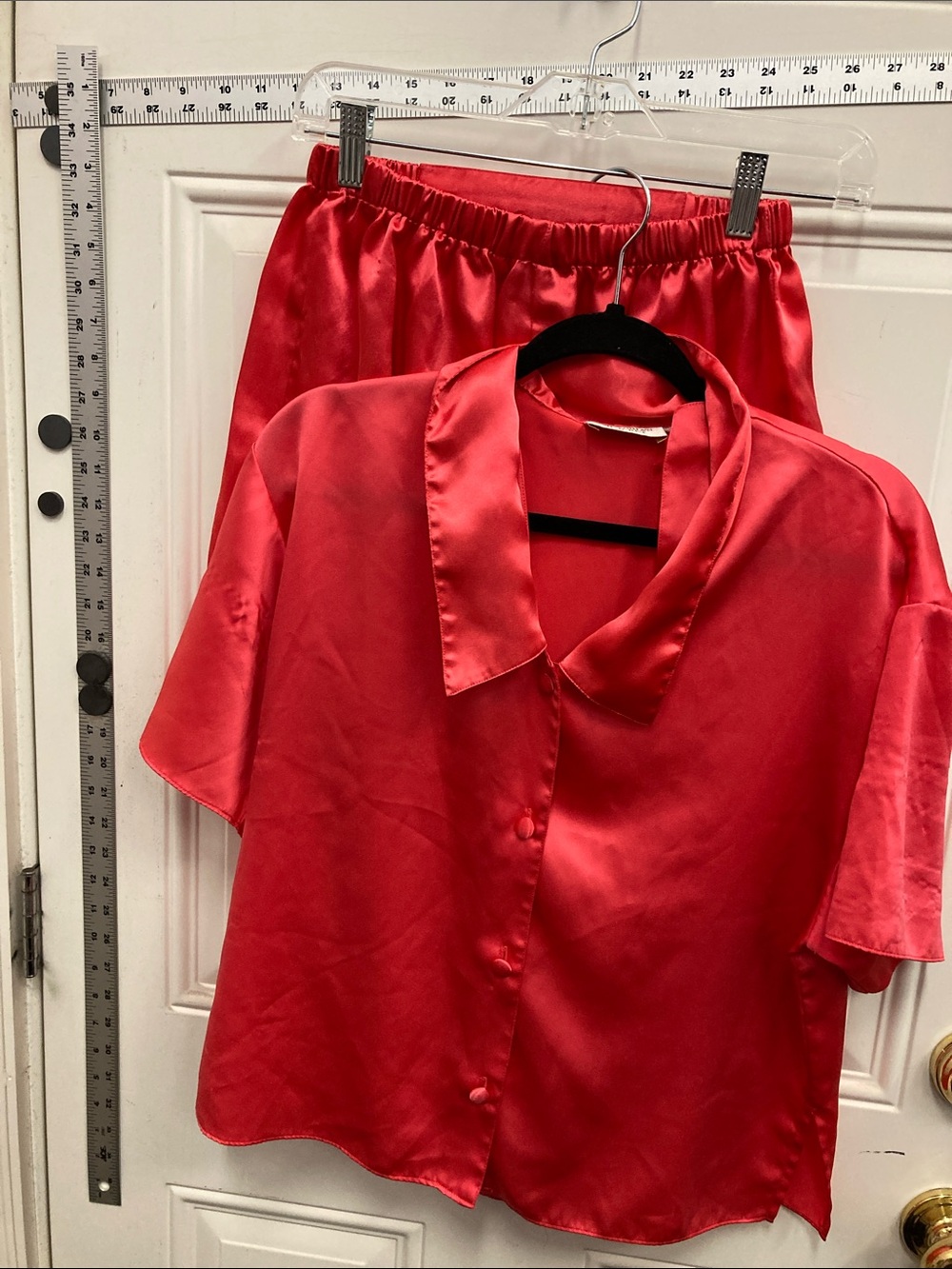 Victoria's, Secret, Red, Satin, Sleep, Top, shorts, Cozy, Gold, Wedding, Cute